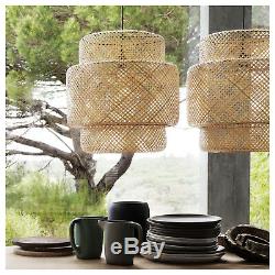 SINNERLIG Pendant lamp, Bamboo Color, Handmade Shade-IKEA-Brand New