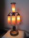 Six Signed Quezal Art Glass Lamp Shades With Vintage Base That Holds Five