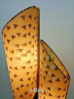 SUPERB Vtg 50s Retro ATOMIC Mcm MAJESTIC Era Floor LAMP #1/2 withAsymmetric SHADES