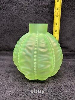 Satin Green Glass Oil Lamp Shade