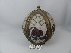 Scarce John Morgan & Sons Reverse Painted Stained Glass Painted Panel Lamp Shade