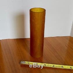 Scarce Vintage Amber Crackle Glass 6 Cylinder Deco Frankart Nude Lamp Shade