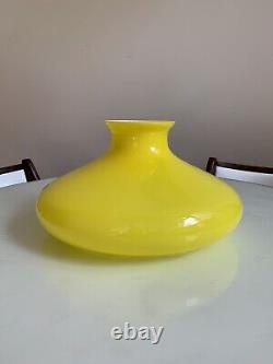 Scarce Vintage Yellow Tam O Shanter Cased Glass Lamp Shade 10 Fitter