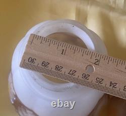 Set 3 Art Deco Beige & White Leaf Satin Glass Shades For Ceilings Light Fixture