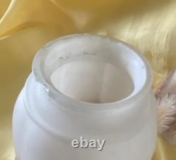 Set 3 Art Deco Beige & White Leaf Satin Glass Shades For Ceilings Light Fixture