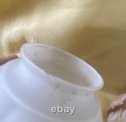 Set 3 Art Deco Beige & White Leaf Satin Glass Shades For Ceilings Light Fixture