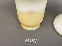 Set 5 Art Deco Lamp Shades Satin Glass Stenciled Embossed 1920's/ 30's 2.25 fit