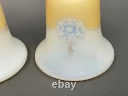 Set 5 Art Deco Lamp Shades Satin Glass Stenciled Embossed 1920's/ 30's 2.25 fit