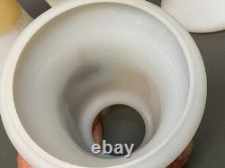 Set 5 Art Deco Lamp Shades Satin Glass Stenciled Embossed 1920's/ 30's 2.25 fit