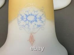 Set 5 Art Deco Lamp Shades Satin Glass Stenciled Embossed 1920's/ 30's 2.25 fit