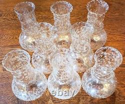 Set 8 Heavily Frosted Glass Hurricane Shade Globes for Chandelier Vintage rare