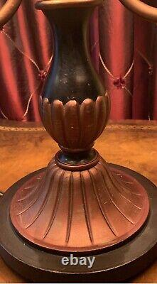 Set Of 2 vintage tierred table lamp 4 beaded shades On Ea. Copper Black 30