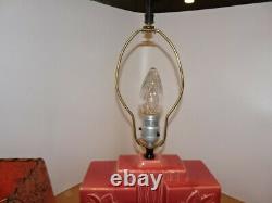 Set Of 3 Vintage Atomic MID Century Ceramic & Fiberglass Shade Lamps