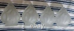 Set Of 4 Vintage Frost Glass Flame Torch Shade Replacement Sconce, Chandelier
