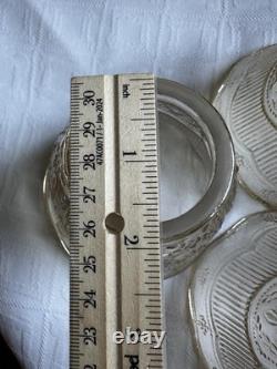 Set Of Four Antique Champagne Pressed Glass Lampshades 1920s Bow Garland 2 1/4