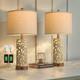 Set Of 2 Vintage 22'' Table Lamps With Usb Ports For Living Room & Bedroom