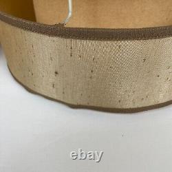 Set of 2 Vintage MCM Tiered Swag Light Lamp Shades Fabric Covered Beige 8 x 10