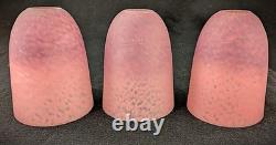 Set of 3 Antique Schneider Art Glass Shades Or Pendant Lights