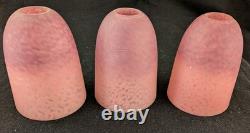 Set of 3 Antique Schneider Art Glass Shades Or Pendant Lights