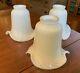 Set Of 3 Vintage Opalescent Swirl Ruffled Lamp Shades