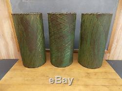Set of 3 vintage fiberglass MCM table lamp shades