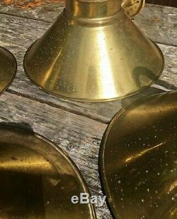 Set of 4 Gold Brass Flying Saucer Shade Vintage Wall Lights Lamps Sconces Retro