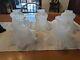 Set Of 5 Vintage Frosted Glass Shade Ruffled