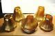 Set Of 5 Vintage Aurene Iridescent Art Glass Lamp Shades
