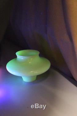 Set of 5 Vintage Uranium Vaseline UV CUSTARD Glass Lamp Fixture Mushroom Shades