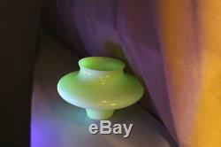 Set of 5 Vintage Uranium Vaseline UV CUSTARD Glass Lamp Fixture Mushroom Shades