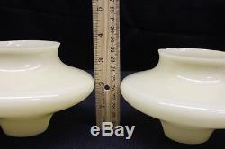 Set of 5 Vintage Uranium Vaseline UV CUSTARD Glass Lamp Fixture Mushroom Shades