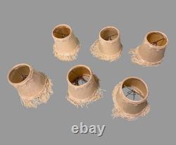 Set of 6 Vintage Fabric Decorated Candle Bulb Lamp Light Shades
