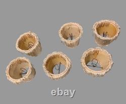 Set of 6 Vintage Fabric Decorated Candle Bulb Lamp Light Shades