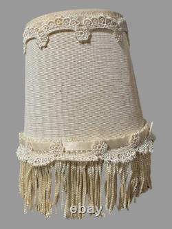 Set of 6 Vintage Fabric Decorated Candle Bulb Lamp Light Shades