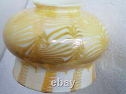 Signed Quezal vintage art glass Deco light shade 4-5/8 dia. X 3-3/8 h Antique