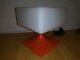 Square Orange Glass Shade Laurel Table Lamp Mid Century Modern Eames Era Vintage