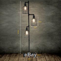 Steampunk Floor Lamp Light Industrial Rustic Wire Cage Shade Foot Pedal Vintage