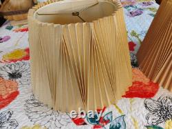 Stiffel Accordion Pleated Lamp ShadeVintage 12 tall Set Of 2 See Pictures