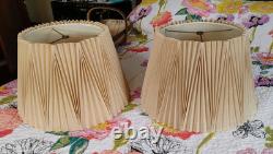 Stiffel Accordion Pleated Lamp ShadeVintage 12 tall Set Of 2 See Pictures