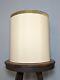 Stiffel Drum Barrel Lamp Shade Nubby Textured Fabric Gold Brocade Trim 17 T Mcm