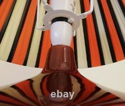 Stunning 52cm tall vintage 60s 70s glazed ceramic lamp base + ribbon shade