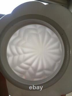 Stunning Opaline Glass 60s 70's Rippled Lamp Shade & Gallery MID Century Vintage