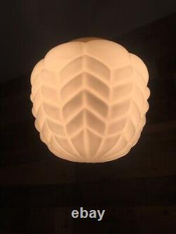 Stunning Opaline Glass 60s 70's Rippled Lamp Shade & Gallery MID Century Vintage