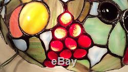 Stunning Vintage Puffy Style Fruit Stainglass Lamp Shade