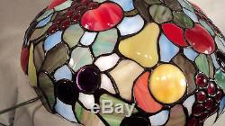 Stunning Vintage Puffy Style Fruit Stainglass Lamp Shade