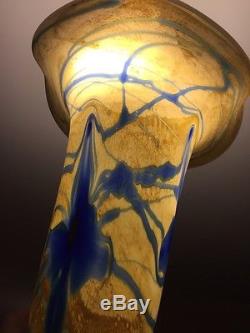 Stunning Vintage Torchiere Iridescent Lamp Shade with Floral Design Signed