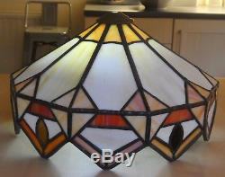 Stunning Vintage Unusual Tiffany Style Leaded Stained Glass Lamp Light Shade