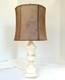 Stunning Vintage Italian Marble Table Lamp Carved Urn Pedestal Design With Taupe