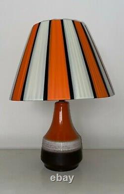 Stunning vintage retro 60s 70s ceramic lamp + plastic ribbon shade