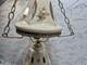 Swag Porcelain Hanging Pendant Light Floral Hurricane Shade W Chain Gwtw Vtg
